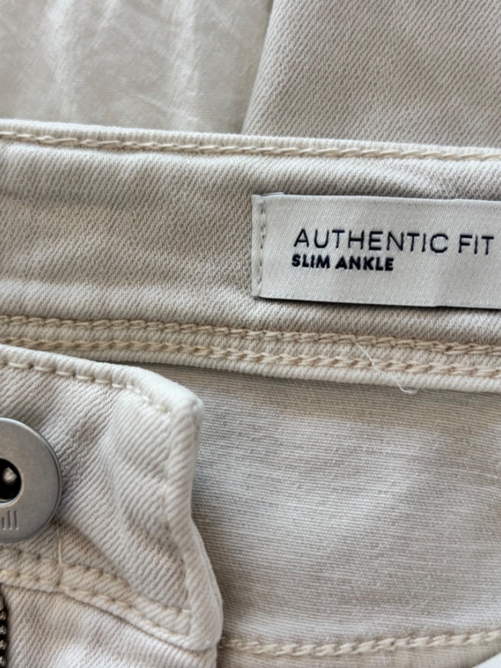 J Jill Authentic Fit slim ankle denim jean in off white 8 Petite - Picture 5 of 14